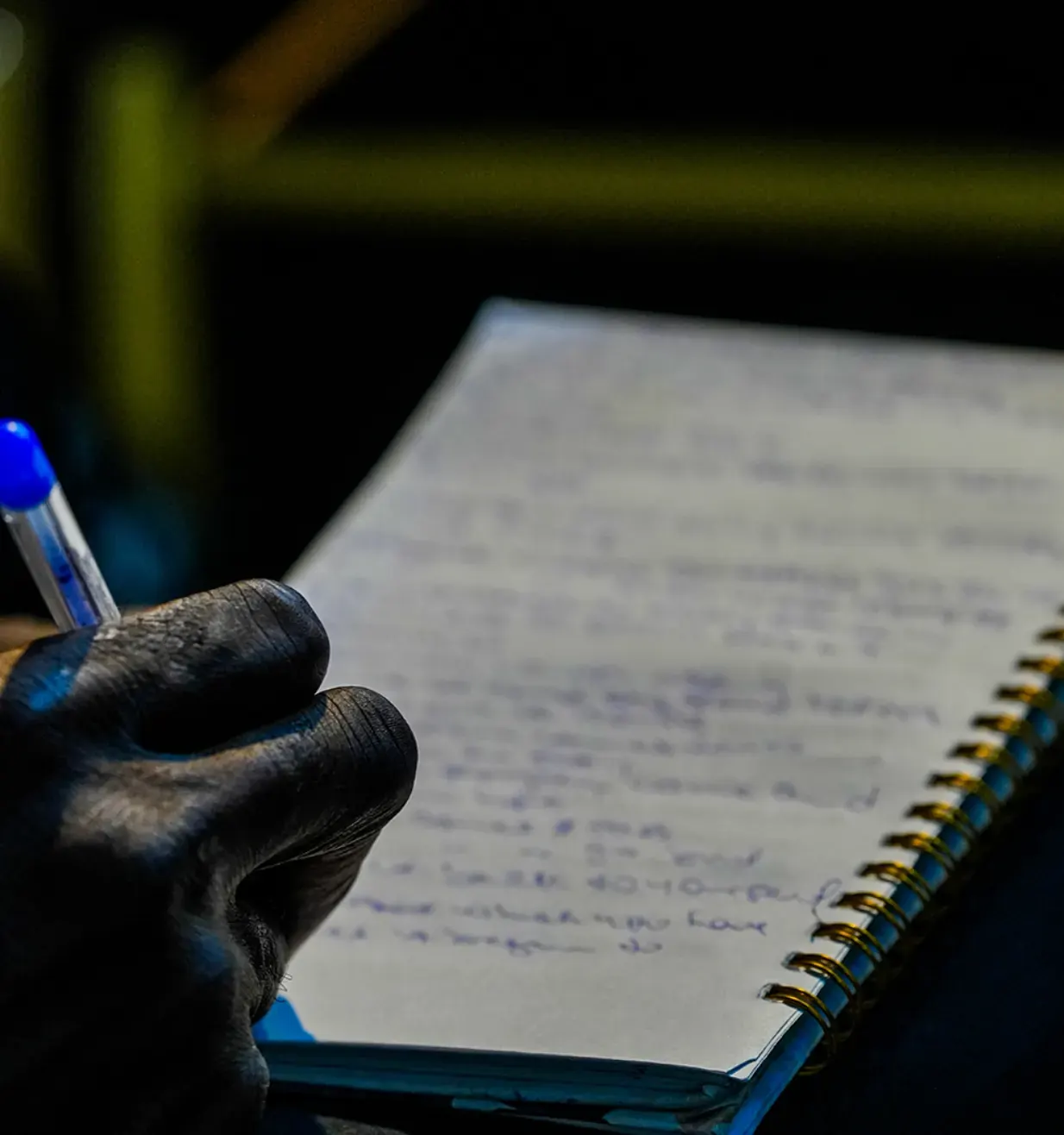 Notebook and pen during academy session