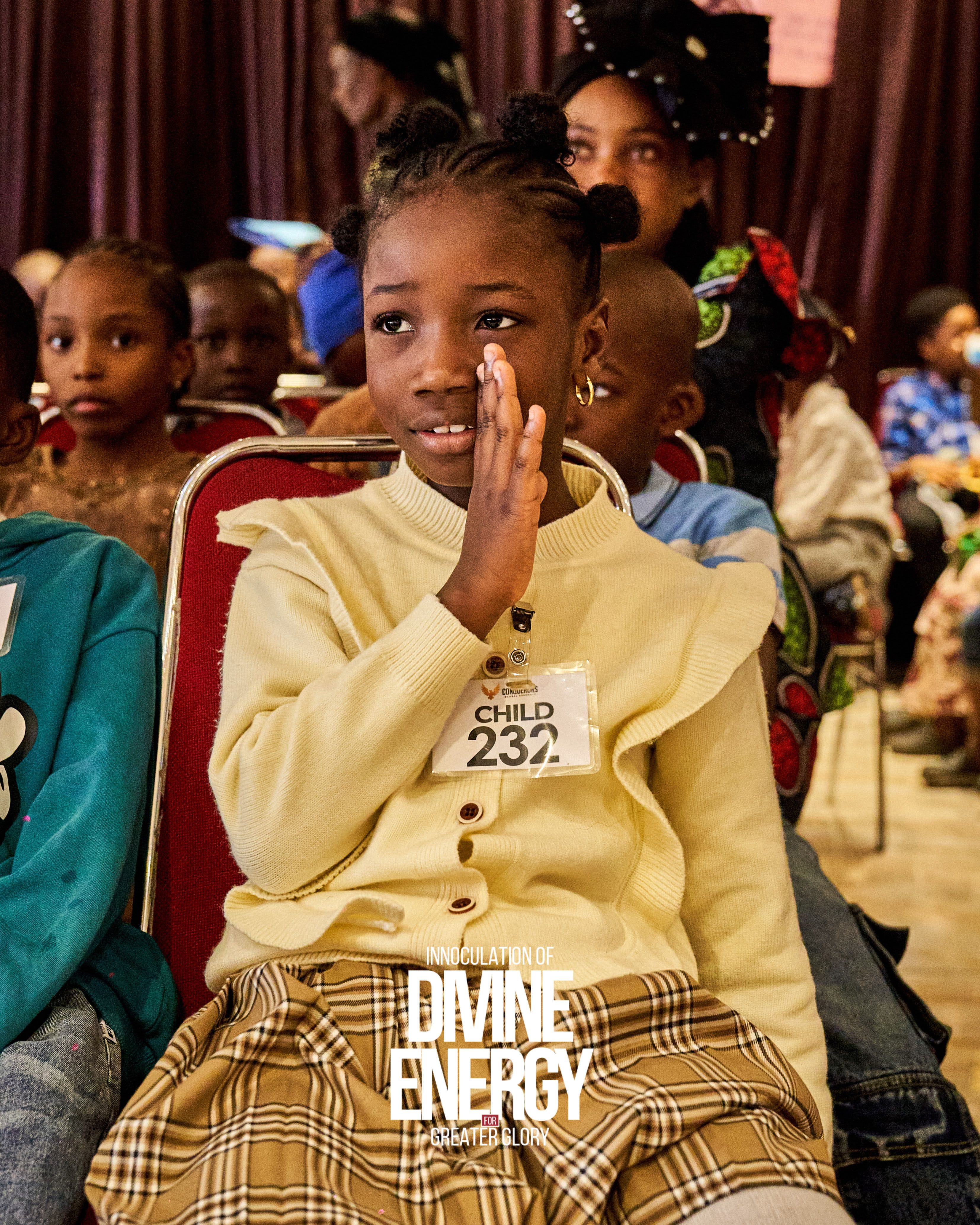 Young girl during children's worship service