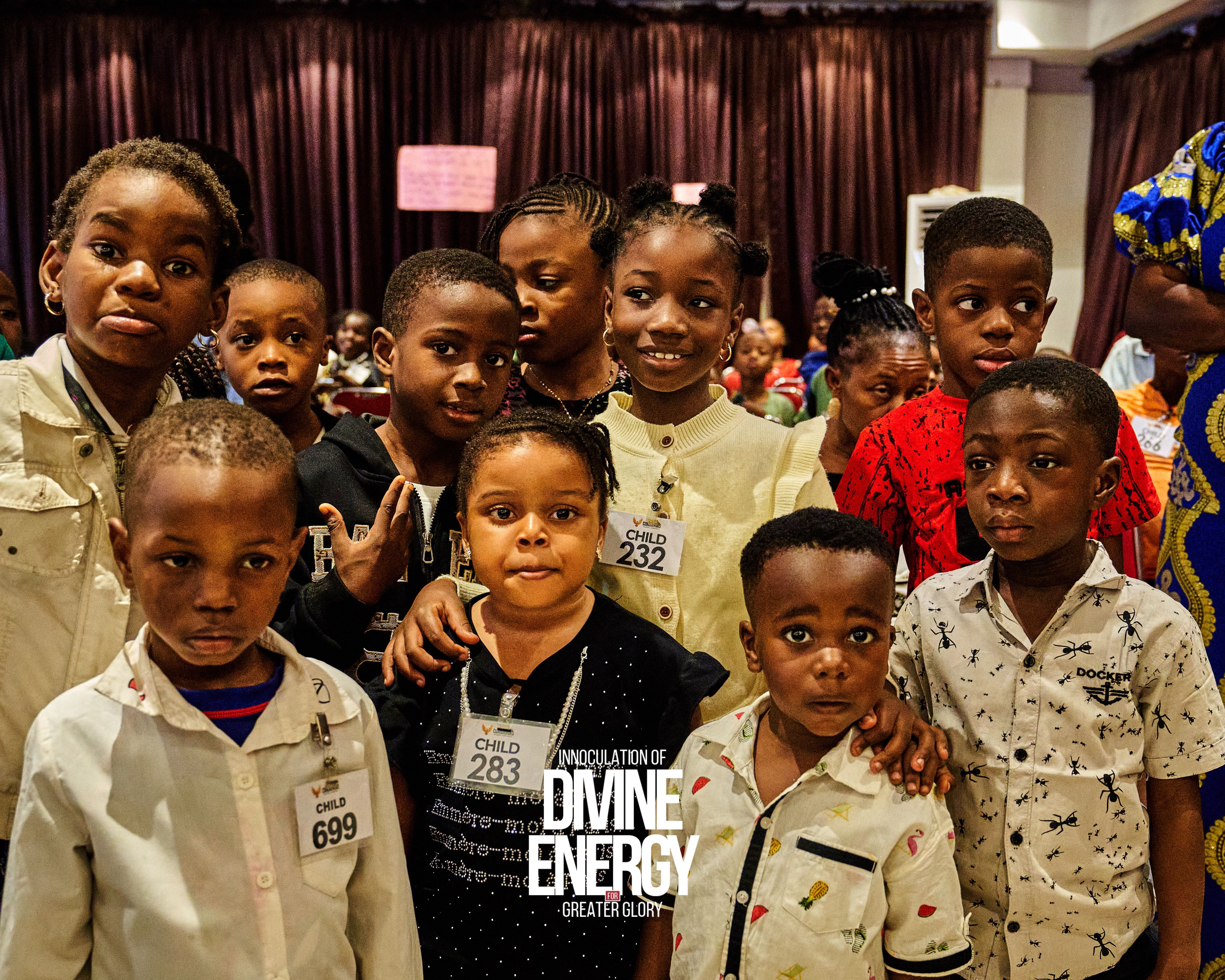 Children gathered together during a Destiny Molders worship service